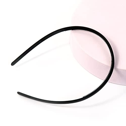 Hanyousheng 6 Pack Plastic Headband, 8mm Teeth Comb Headband, Black Non-slip Hair Hoop - Image 3