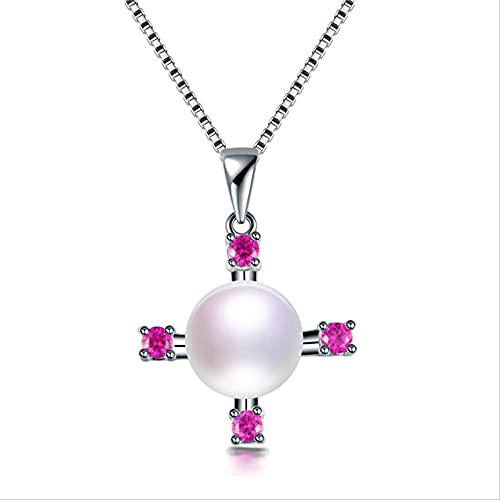 Collier perles d'eau douce naturelles et pendentif croix, le cadeau idéal pour femme