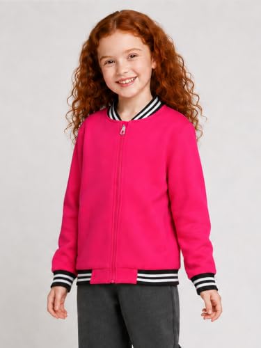 Image of LittleSpring Boys Girls Varsity Baseball Jacket Zip Up Bomber Jacket Thin 2-10Years