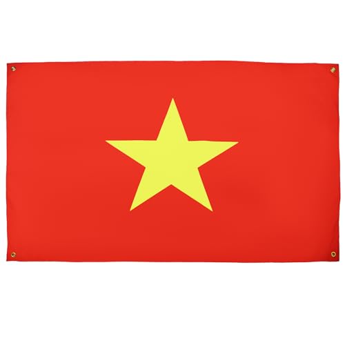AZ FLAG Vietnam-Flagge, 150 x 90 cm, mit 4 Ösen, Vietnamesischer Pavillon für Balkon oder Wand