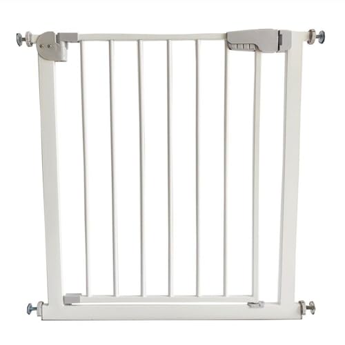 Zanbeel Baby Safety Gate, Pet Dog Barrier, Auto Close Stair Gate, Pressure Fit Baby or Dog Gate, Self Closing Toddler & Baby Gate, Baby Safety Gate, Stairs & Doorways, Child Gate, 75-82cm (White)