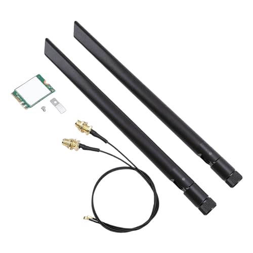 Tarjeta inalámbrica Zunate WiFi 6E M.2 con Bluetooth 5.3, Triple Banda 2.4G/5G/6GHz, 160MHz, MU-MIMO, antenas externas duales de 8db para laptop y PC miniatura 4