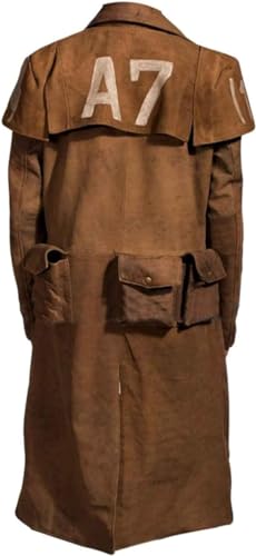 Suede Leather Duster Coat Mens Vegas A7 Armor Classic Veteran Ranger Brown Trench Coat