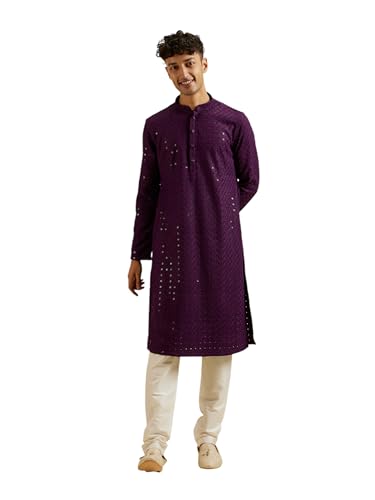 Kurta Chikankari Manyavar en viscose tenue chic homme pour mariage indien