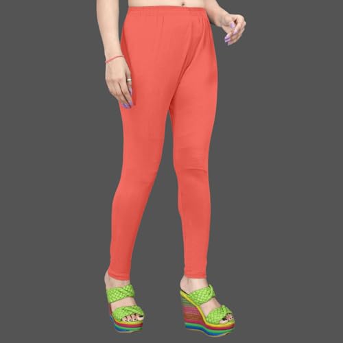 Image of Women's Solid Mid Rise Slim Fit Ankle Length Leggings - Comfortable and Stylish Yoga Pants for Workout, Running and Everyday Wear