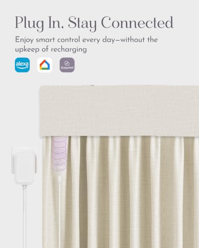 Image of Graywind Motorized Curtains with Track, Light Filtering Smart Curtains, Hardwired Curtains Compatible with Alexa Google Home Remote Control for Large Windows, Custom Drapes Up to 220 inch, Hush (Beige)