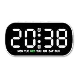 Wodsty Eltronic Ck - Alarma multifunción con indicador LED, interruptor de fecha y Fahrenheit/Celsius, diseño de ahorro de energía, alimentación externa, para uso en interiores