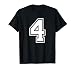 Number 4 Birthday Numbered Uniform Sports Jersey Team T-Shirt