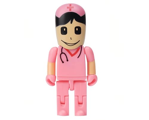 WooTeck Memoria USB de 128 GB con diseño de robot de hospital de enfermería con caja de regalo