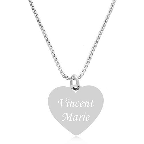 TIMANDO Damen Herz Namenskette, Personalisierte Kette Cover