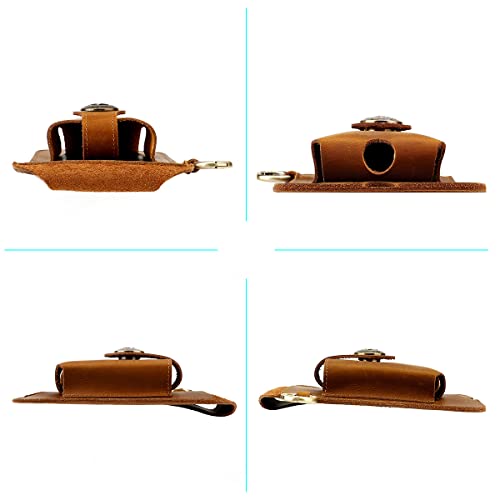 Dajingkj Pochete tático para caminhadas para homens bolsa de couro Crazy Horse com chaveiro para via