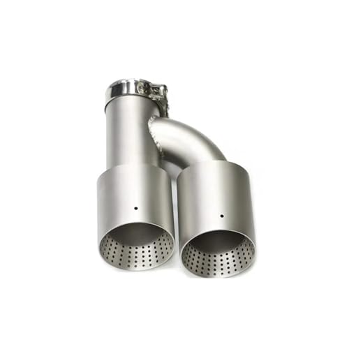 Embout pot d'échappement universel double H en inox mat 63mm