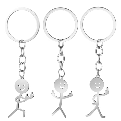 Ouligay Llavero divertido con el dedo medio, regalo para