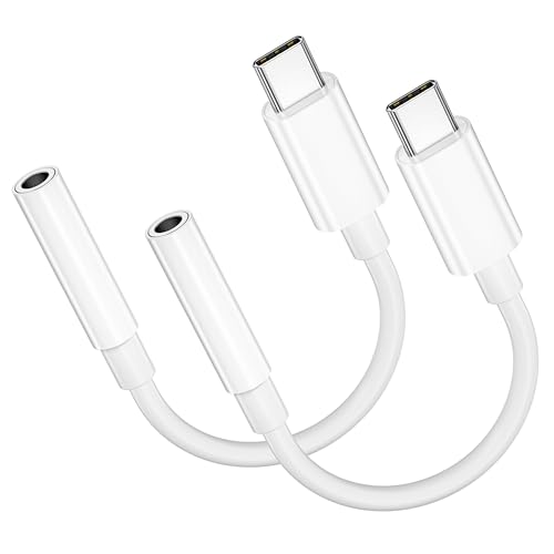 Adapter USB C auf Klinke 2Pack, USB C auf 3.5mm Kopfhörer Adapter USBC Klinke Adaptor Aux USBC Adaptor kompatibel mit iPhone 17 Air/17/16/15/Pro Max/Plus/Samsung Galaxy/iPad Pro/Xiaomi/Google Pixel