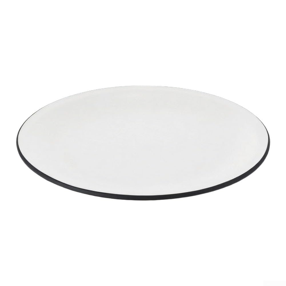 Juego de 4 platos redondos de melamina, planos, color negro, para bordes, resistentes a roturas, para restaurante o hogar, 22,8 cm (gris)