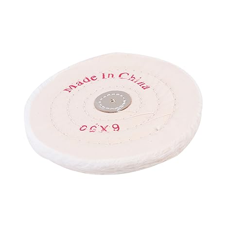 Gatuida 2 Pezzi Disco Lamellare 6 Pollici in Cotone Bianco Per Lucidatura e Lavorazione Mole Abrasive Per Impieghi Gravosi Per Gioielli Acciaio Inossidabile e Ceramica