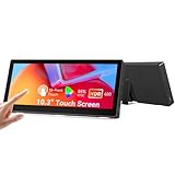 10.3 Inch Small Touchscreen Monitor, 400cd/m², IPS Stretched Bar LCD Mini Travel Touch Display 1920 * 720 HDMI USBC, Portable Touch Screen for Laptop Computer Windows Aida64 GPU CPU RAM Monitoring