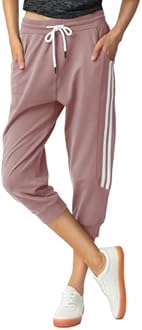 SPECIALMAGIC Women's Capri Pants Cropped Joggers with Pockets Elastic Waist Drawstring Capri Sweatpants