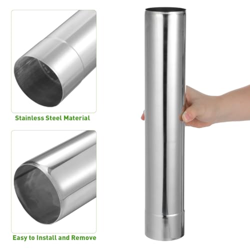 Conduit de cheminée en acier inoxydable 76x424 mm pour poêle