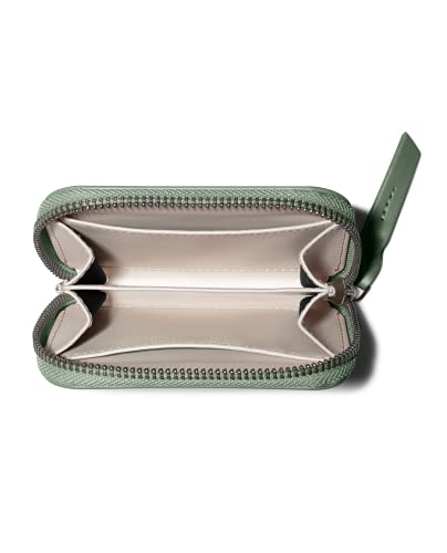 Image of DailyObjects Sap Green Zipper Slim Card & Coin Wallet | Made with Vegan Leather Material | Carefully Handcrafted | Coin Pocket