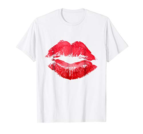 Egoteest: Large Red Lipstick Kiss Love T-Shirt