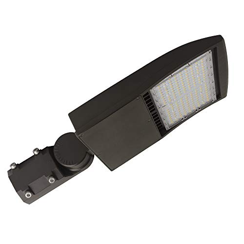 150w LED Shoebox Area Light [400w MH EQUAL] Parking Lot Lighting Street Lamp Stadium Light Flood Light Type III Distribution 5700k Daylight 20,250lm DLC Approved (150W Brown)