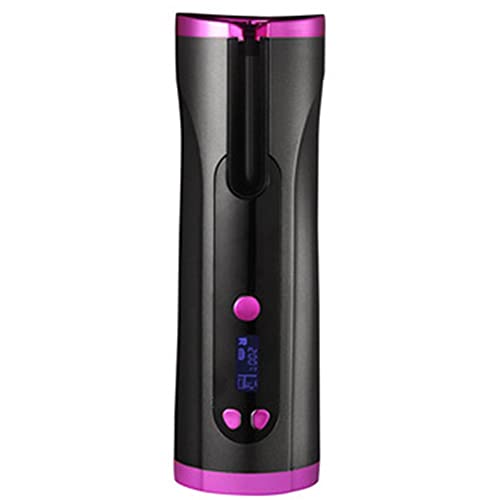 Automatischer Lockenstab, automatischer Lockenwickler mit 6 Temperaturen und 4 Timern, kabelloser Lockenwickler mit LCD-Display, Verbrühungsschutz, automatische Abschaltung (Schwarz) Cover