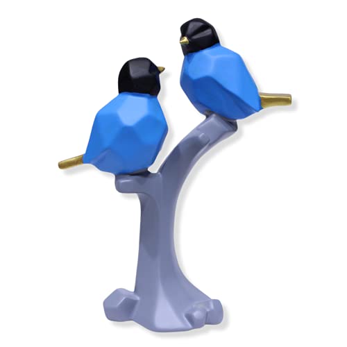 Image of AUGEN Polyresin Birds Blue Idol Statue Showpiece for Home Decor Decoration and Gifting (1 Piece, 9816A)