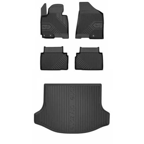 MOTOS Kit de tapis de voiture et de tapis de coffre en caoutchouc pour Kia Sportage III 2010-2015 Améliorez votre confort de voyage avec tapis antidérapant...