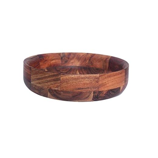 Kaizen Casa Wooden Round Shaped Serving Bowl For Fruit,Dessert Platter Tray Dish Kitchen Dining Fruit,Dessert,Snack
