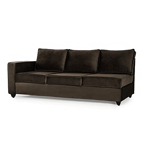 Image of Wakefit Sofa Set | 3 Year Warranty | Sofa 3 Seater, 3 Seater Sofa for Living Room, Wooden Sofa Set, 3 Seater + Right Aligned, Sofa for Living Room - Napper(Fabric-Velvet : Stone)