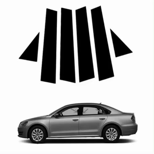 RONTCOS 6pc Gloss Black Pillar Posts Door Window Cover Trim Set for VW Passat Sedan 2011 2012 2013 2014 2015 2016 2017 2018 2019
