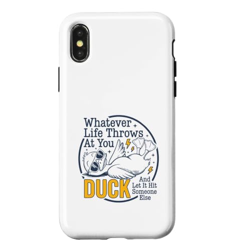 Whatever Life Throws At You Duck Humor Funny Duck Sarcastic �X�}�z�P�[�X iPhone X/XS �p