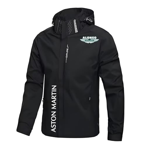 Nyrien Chaqueta impermeable para hombres A.s.t.o.n M.a.r.ti.n, Impermeable Para Hombres, Chaqueta de primavera y otoño, hombre(Black,L)