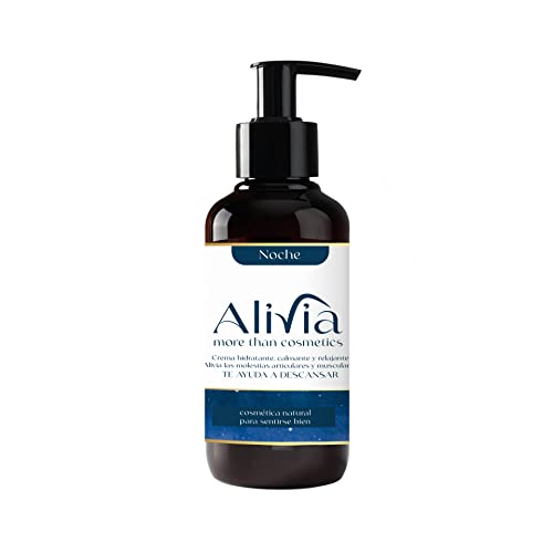 Crema hidratante corporal multifuncional NOCHE: Hidratación, alivio del dolor muscular y articular, ayudando al descanso, con melatonina y lavanda. ALIVIA, cosmética natural para sentirse bien. 200 ml