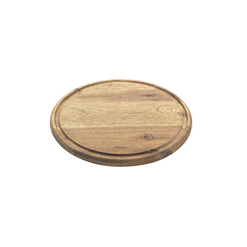 Metaltex rundes Schneidebrett aus Akazienholz mit Saftrille, Ø 24 cm, Braun