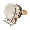 Musiclily Pro A250K Brass Thread Metric Mini Potentiometers Split Shaft Audio Taper Pots for Electric Guitar Bass (Set of 4) #3