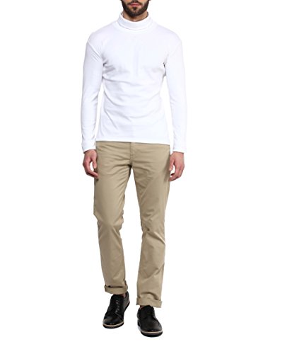 Image of HYPERNATION White Color Cotton High Neck Cotton T-Shirt