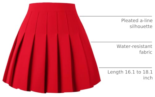Image of Girstunm Women's Pleated Skirt Mini Skater Basic Skirts High Waist School Girls Uniform Short Cheerleader Skirt
