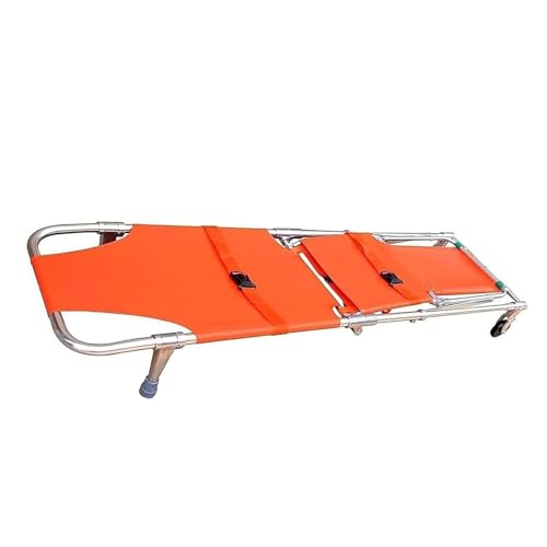 救護用担架 折りたたみ式コンパクトガーニーストレッチャー - ガーニー医療用ストレッチャー、キャスター付きアルミ製ストレッチャー、緊急救助用患者搬送用トラベルストレッチャー、耐荷重350ポンド