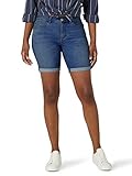 Lee Women's Legendary Mid-Rise Cuffed Bermuda Jean Short, Steadfast, 10