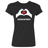 hochwertige Bedruckung JOllify Frauen T-Shirt EIDELSTEDT G93 - Farbe: schwarz - Design 7: Hände Herz - Größe XXL 2XL