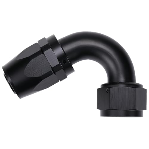 16AN 120 Degree Elbow Hose End Fitting Swivel Aluminum Black