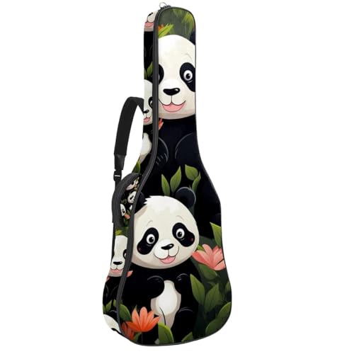 Housse de guitare acoustique 101.6 cm imperméable à motif panda mignon grand sac de transport
