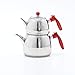 18/10 Stainless Steel Double Tea pot Samovar Turkish Tea Pot set (KUGU)