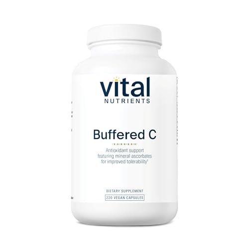 Vital Nutrients Buffered Vitamin C 500mg | Vegan Gentle Vitamin C for Sensitive Individuals* | Immune Support Supplement* | Gluten, Dairy and Soy Free | Non-GMO | 220 Capsules