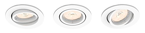 Preisvergleich Produktbild Philips Donegal Einbaustrahler, 3 Stück, Sockel GU10, rund, weiß