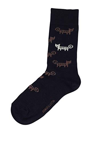 Merino Wool Socks Formal Casual Men's Women's Large (40-45) Black Cat by Bengt & Lotta