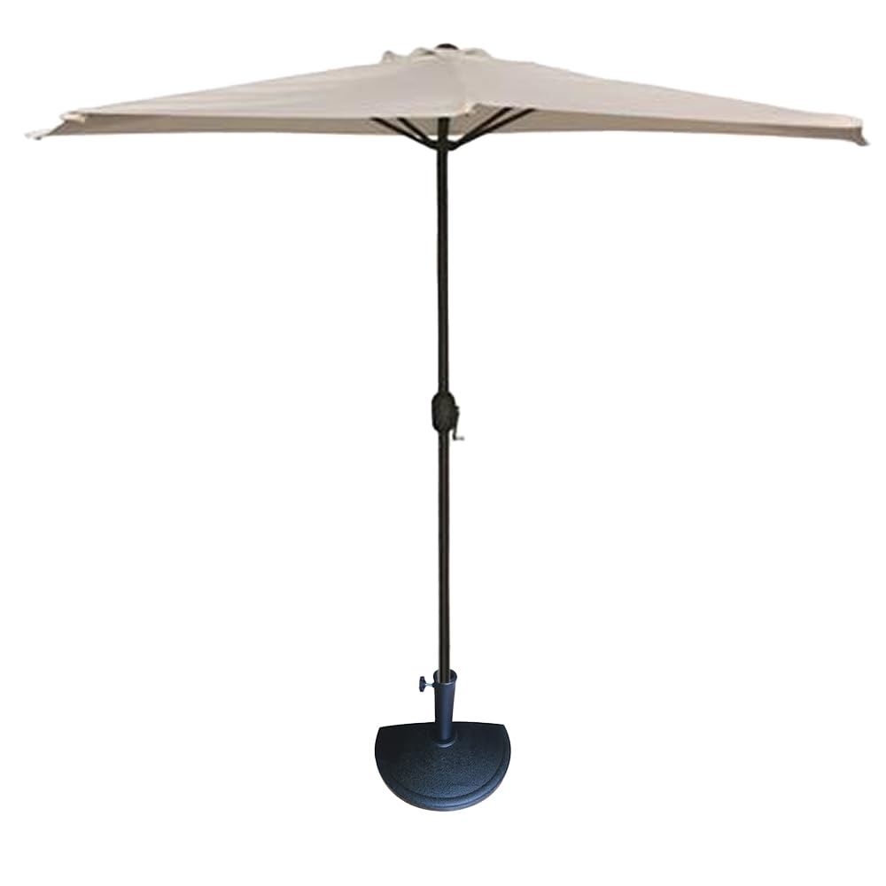 Ombrellone Mezzaluna 300x150x250h da Muro e Parete Palo Ø38 mm - Salvaspazio, Terrazzo, Balcone, Manovella, Protezione UV, Parasole, Idrorepellente - Base Inclusa