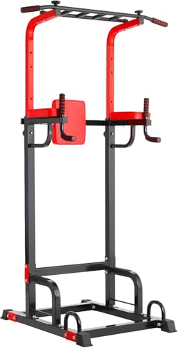 TLGREEN Multifunktionale Power Tower Dip Station Klimmzugstange Freistehend Höhenverstellbar von...